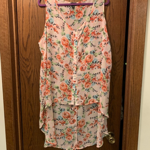 NWOT torrid high/low sleeveless button-down tank - Picture 1 of 6